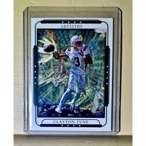 Clayton Tune 2023 SAGE NFL Artistry Football #30 Card